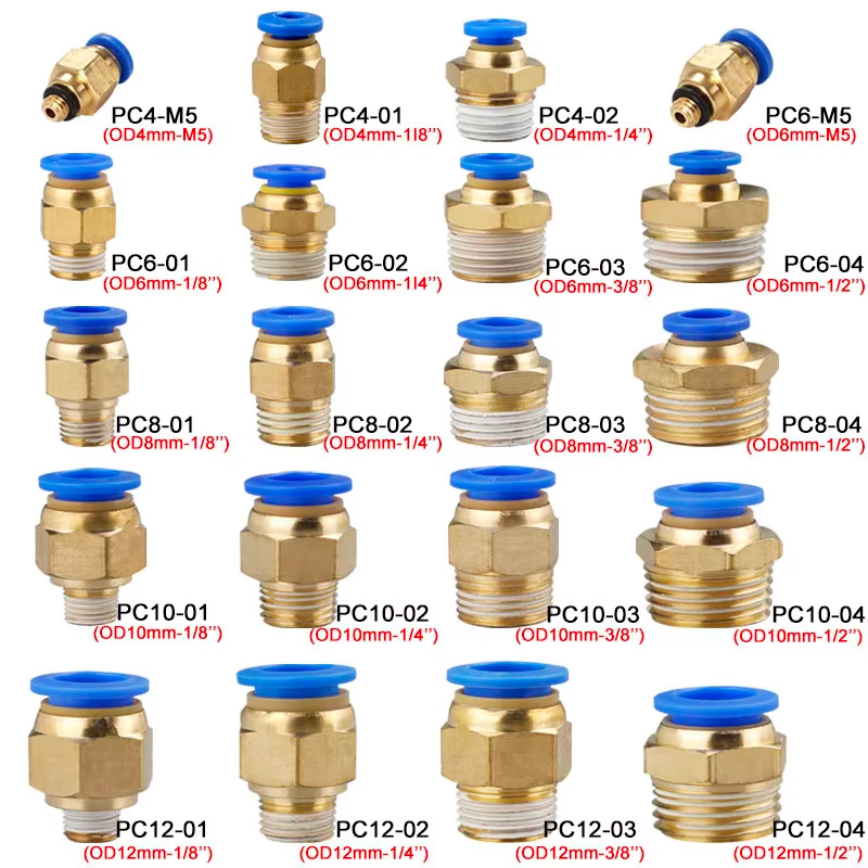 10/50PCS Pneumatic Fitting Air - Compression Fitting Brass ulasan dan harga